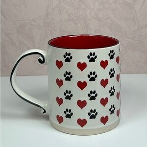 Spectrum Designz Dog Mom Heart and Paw Print Mug - Red and Black